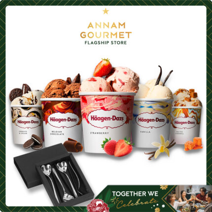 Kem Haagen-Dazs Mini Cup 100ml x 6 Ly(Tặng Bộ 4 Muỗng Băng Băng Trái Tim Big Love Inox 12-14cm)