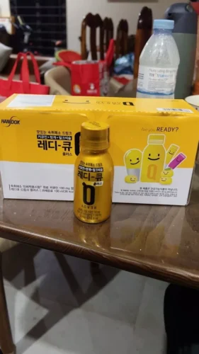 Nước uống giải rượu, thải độc gan Hàn Quốc Ready Q hộp 10 chai x 100ml Korean Red Ginseng photo review