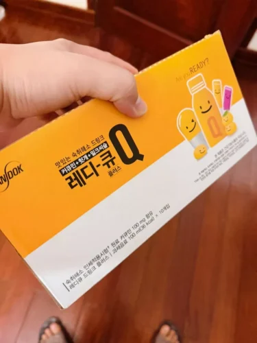 Nước uống giải rượu, thải độc gan Hàn Quốc Ready Q hộp 10 chai x 100ml Korean Red Ginseng photo review