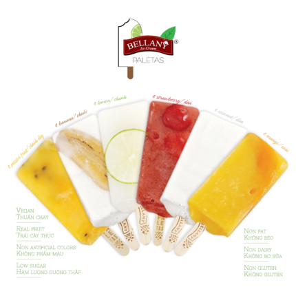 Kem Paletas Bellany Hỗn Hợp Vị (110ml x 12 Que)